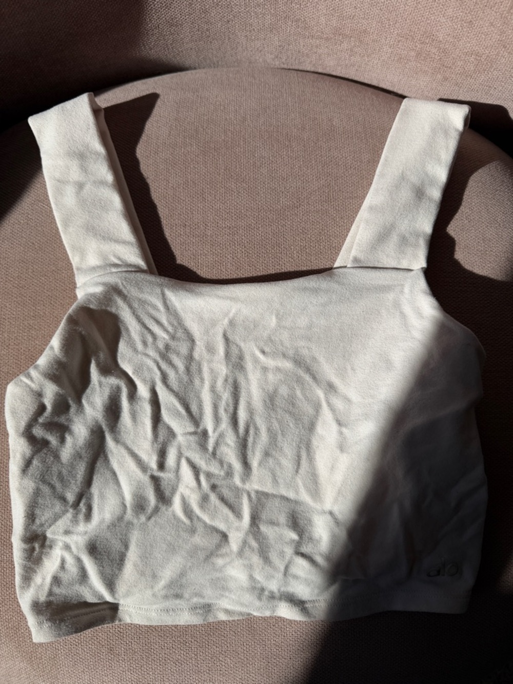 ALO yoga Women’s Square Neck Crop Tank Top in Off-White